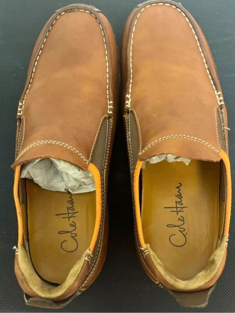 Cole Haan Men’s Tan Leather Slip-On Loafers